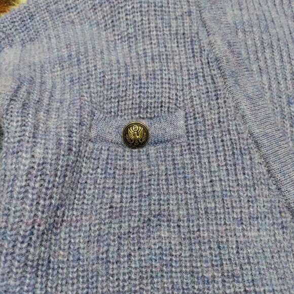 J. Inc Purple Wool Blend Knit V-Neck Button Front Cropped Cardigan Sweater Small - Picture 5 of 10